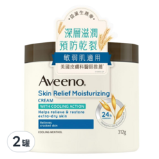 Aveeno 艾惟諾 燕麥高效舒緩潤膚霜, 312g, 2罐