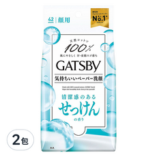 GATSBy 涼感濕紙巾 皂香型, 42張, 2包