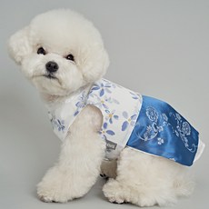 SUPER PET 狗眼狗衣服狗衣服花韓服, 藍色