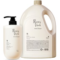 Salim White Paper 米草洗碗精 甜香草味 原味 750ml + 補充裝 4L 套組, 1套