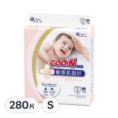 GOO.N 大王 日本境內版 敏感肌系列黏貼型尿布, S, 280片