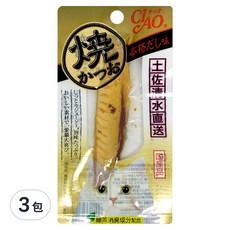 INABA CIAO 啾嚕 宗田鰹燒魚柳條 貓零食 YK-05, 真高湯風味, 3包