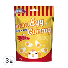 Juicee Gummee QQ軟糖 迷你荷包蛋造型, 70g, 3包