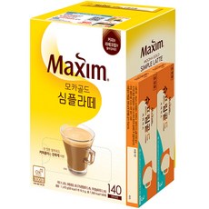 Maxim 麥心 2合1黃金摩卡拿鐵咖啡粉 10.5g+3合1奶香黃金拿鐵咖啡粉 14g 6入組, 1組