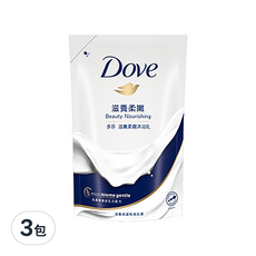 Dove 多芬 滋養柔膚沐浴乳 滋養柔嫩 補充包, 580g, 3包