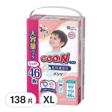 GOO.N 大王 境內版 肌快適UJ系列 大王褲型尿布, XL, 138片