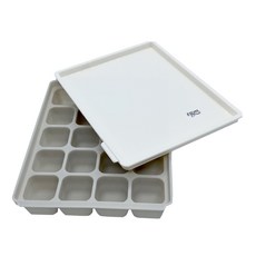 tgm 20格矽膠副食品冷凍儲存分裝盒 15.5 x 12 x 3cm, 淺灰色, 1個