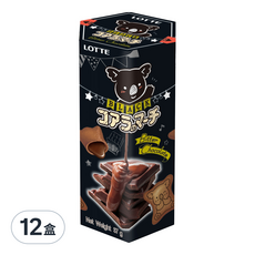 LOTTE 樂天 小熊餅乾 濃黑巧克力風味, 37g, 12盒