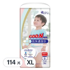 GOO.N 大王 日本境內版 肌快適系列褲型尿布, XL, 114片