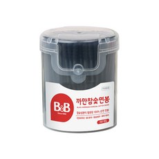 B&B 竹炭棉花棒, 150支, 1罐