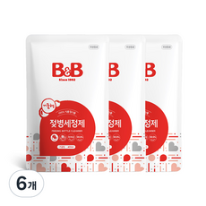 B&B 奶瓶清潔液補充包, 400ml, 6個