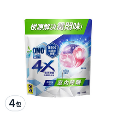 白蘭 4X極淨酵素抗病毒洗衣球 室內晾曬 補充包, 30顆, 4袋