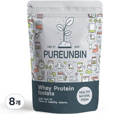 PUREUNBIN WPI分離乳清蛋白粉 粉, 500g, 8個