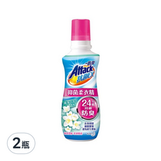 Attack 一匙靈 EX抑菌柔衣精 純淨白花, 520ml, 2瓶