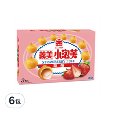 義美 小泡芙 草莓, 57g, 6包