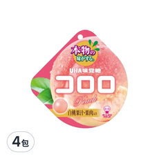 UHA 味覺糖 酷露露Q糖 水蜜桃味, 40g, 4包