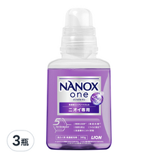 LION 獅王 NANOX one 奈米樂 Super除臭抗菌濃縮洗衣精, 380g, 3瓶