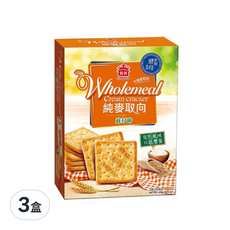 義美 全麥取向蘇打餅乾, 3盒, 410g