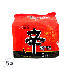 Nongshim 農心 辛拉麵 韓國境內版, 120g, 5包, 5袋