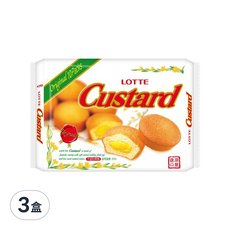 LOTTE 樂天 Custard 蛋黃派 10入, 230g, 3盒