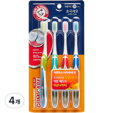 ARM & HAMMER 鐵鎚牌 小蘇打牙齦護理牙刷, 4入, 4個