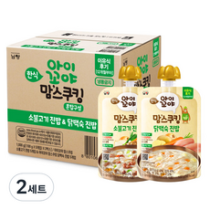 Namyang 南陽乳業 12個月以上孩童粥 10入組, 烤牛肉口味+清燉雞口味, 2組