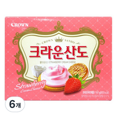 CROWN 皇冠 夾心餅乾 起司草莓牛奶口味, 6盒, 161g