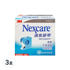 3M Nexcare 通氣膠帶 1535SP-0 1.25 x 914cm + 切台, 3盒