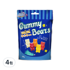 Juicee Gummee 百靈QQ軟糖 迷你熊造型, 70g, 4包