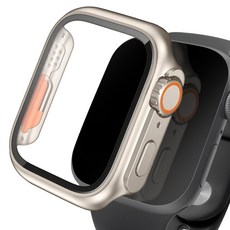 iMall 9H強化玻璃全覆蓋框架錶殼 Apple Watch適用, Titanium Gold