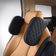 KMMOTORS 絎縫汽車頭枕, 黑色的, 1個
