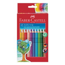 FABER-CASTELL 輝柏 Jumbo Grip 彩色鉛筆紙管 110912 12 支, 1個, 12色