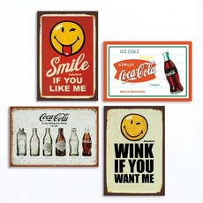 Misoeye 復古壁畫4款+雙面貼, Smile&Coca cola, 1組