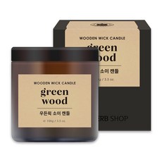 THE HERB SHOP 木芯大豆蠟燭 200g, Green wood, 100g, 1罐