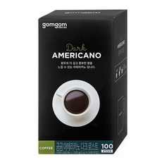 Gomgom 美式即溶咖啡 深焙濃郁款, 1g, 100入, 1盒