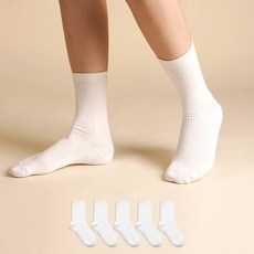 Sockpiens 女款腳踝顯瘦羅紋中筒襪 5雙