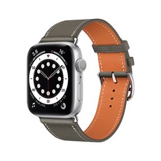 SHARON6 Apple Watch皮革錶帶 42/44/45mm共用款, 灰棕色