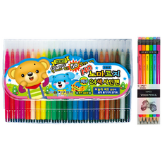 Color Pencil 彩色簽字筆 24色+三角橡皮擦鉛筆 TC-208 B 6色 各2入, 混色, 1組