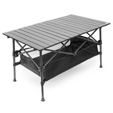 【Coupang進口】戶外森林鋁製豪華卷式野營桌 黑色