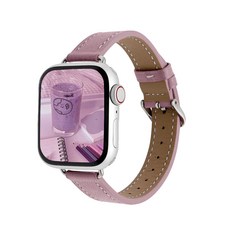 KAN Apple Watch相容薄款現代皮革錶帶, 薰衣草紫