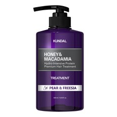 KUNDAL 昆黛爾 蜂蜜澳洲堅果保濕護髮乳 Pear+Freesia, 500ml, 1瓶