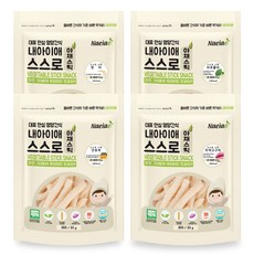 Naeiae 蔬菜米棒組, 蔬菜+菠菜+紅蘿蔔+大頭菜, 30g, 4包