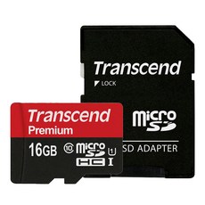 Transcend 創見 優質UHS-I microSD記憶卡+轉接卡組 TS16GUSDU1, 16GB