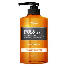 KUNDAL 昆黛爾 蜂蜜+澳洲堅果保濕沐浴露 Baby Powder, 500ml, 1瓶