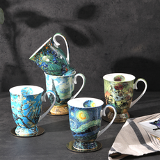 Royal Essex Stecol Bone China Gogh 系列馬克杯禮品 5 件套, 1套, 混合顏色