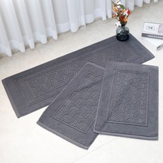 AMENITY TOWEL 飯店毛巾+浴室腳踏墊 2入, 深灰色