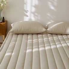 maatila Choux Cream系列 膨鬆超細纖維鬆緊帶式床墊, 杏色, 1入