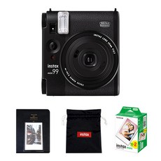 FUJIFILM 富士 instax 馬上看 Instax Mini 99拍立得 黑色+底片20張+馬卡龍2層相冊+收納包, 單品, 1組