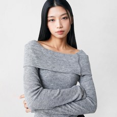 MIXXO 女款拉鍊開叉露肩長袖T恤