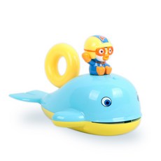 Pororo 淘氣小企鵝 鯨魚噴水洗澡玩具, 混色